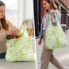 image:imageStelle Lightweight Reusable Grocery Bag with Handles Ripstop Nylon Foldable Tote Shopping Bags for Travel and GroceriesGreen Geometry