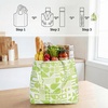 image:imageStelle Lightweight Reusable Grocery Bag with Handles Ripstop Nylon Foldable Tote Shopping Bags for Travel and GroceriesGreen Geometry