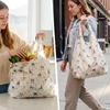 image:imageStelle Lightweight Reusable Grocery Bag with Handles Ripstop Nylon Foldable Tote Shopping Bags for Travel and GroceriesPanda Friends