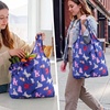 image:imageStelle Lightweight Reusable Grocery Bag with Handles Ripstop Nylon Foldable Tote Shopping Bags for Travel and GroceriesPuppy Paradeblue