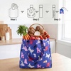 image:imageStelle Lightweight Reusable Grocery Bag with Handles Ripstop Nylon Foldable Tote Shopping Bags for Travel and GroceriesPuppy Paradeblue