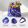 image:imageStelle Lightweight Reusable Grocery Bag with Handles Ripstop Nylon Foldable Tote Shopping Bags for Travel and GroceriesPuppy Paradeblue