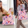 image:imageStelle Lightweight Reusable Grocery Bag with Handles Ripstop Nylon Foldable Tote Shopping Bags for Travel and GroceriesPuppy Paradepink