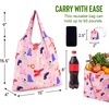 image:imageStelle Lightweight Reusable Grocery Bag with Handles Ripstop Nylon Foldable Tote Shopping Bags for Travel and GroceriesPuppy Paradepink