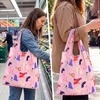 image:imageStelle Lightweight Reusable Grocery Bag with Handles Ripstop Nylon Foldable Tote Shopping Bags for Travel and GroceriesPuppy Paradepink