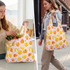 image:imageStelle Lightweight Reusable Grocery Bag with Handles Ripstop Nylon Foldable Tote Shopping Bags for Travel and GroceriesSparkling Peach