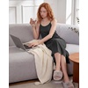 image:imageStelle Nightgowns for Women Racerback Sleeveless Pajama Dress Spaghetti Strap Sleepwear NightshirtCharcoal
