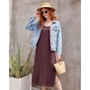 image:imageStelle Nightgowns for Women Racerback Sleeveless Pajama Dress Spaghetti Strap Sleepwear NightshirtHeather Burgundy