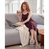 image:imageStelle Nightgowns for Women Racerback Sleeveless Pajama Dress Spaghetti Strap Sleepwear NightshirtHeather Burgundy