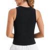 image:imageStelle Ribbed Tank Tops for Women High Neck Sleeveless Cami Stretch Slim Top Casual Workout Basic TshirtBlack