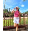 image:imageStelle Ribbed Tank Tops for Women High Neck Sleeveless Cami Stretch Slim Top Casual Workout Basic TshirtWatermelon