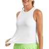 image:imageStelle Ribbed Tank Tops for Women High Neck Sleeveless Cami Stretch Slim Top Casual Workout Basic TshirtWhite