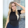 image:imageStelle Ribbed Tops for Women Short Sleeve Tshirt Slim Fit Basic Tee Casual BlouseBlack