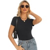 image:imageStelle Ribbed Tops for Women Short Sleeve Tshirt Slim Fit Basic Tee Casual BlouseBlack