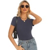 image:imageStelle Ribbed Tops for Women Short Sleeve Tshirt Slim Fit Basic Tee Casual BlouseCharcoal