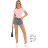 image:imageStelle Ribbed Tops for Women Short Sleeve Tshirt Slim Fit Basic Tee Casual BlouseCherry Blossom