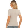 image:imageStelle Ribbed Tops for Women Short Sleeve Tshirt Slim Fit Basic Tee Casual BlouseDesert Beige