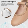 image:imageStelle Tap Shoes for Toddler Girls Scallop Trim  Elegant scalloped designHidden hookandloop closureStrap with faux buckleMary Jane styleCushioned comfortTan