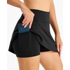 image:imageStelle Women Tennis Skirt Athletic Skort High Waisted Golf Inner Shorts with Pockets Running Sports PickleballBlack