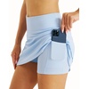 image:imageStelle Women Tennis Skirt Athletic Skort High Waisted Golf Inner Shorts with Pockets Running Sports PickleballLight Blue
