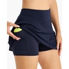 image:imageStelle Women Tennis Skirt Athletic Skort High Waisted Golf Inner Shorts with Pockets Running Sports PickleballNavy