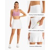 image:imageStelle Women Tennis Skirt Athletic Skort High Waisted Golf Inner Shorts with Pockets Running Sports PickleballWhite