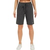 image:imageStelle Womens 710 Cotton Bermuda Shorts Knee Length Comfy Lounge Athletic Sweat Shorts with Deep Pockets10 Charcoal