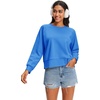 image:imageStelle Womens Cropped Sweatshirts Oversized Crewneck Long Sleeve Tops 2025 Fall Winter Loose Pullover Shirts Vibrant Blue XSmall