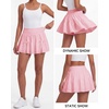 image:imageStelle Womens High Waist Athletic Skorts Flowy Mini Cake Skirt Casual Skorts with Shorts PocketBallet Pink