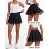 image:imageStelle Womens High Waist Athletic Skorts Flowy Mini Cake Skirt Casual Skorts with Shorts PocketBlack