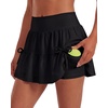image:imageStelle Womens High Waist Athletic Skorts Flowy Mini Cake Skirt Casual Skorts with Shorts PocketBlack