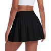 image:imageStelle Womens High Waist Athletic Skorts Flowy Mini Cake Skirt Casual Skorts with Shorts PocketBlack