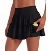 image:imageStelle Womens High Waist Athletic Skorts Flowy Mini Cake Skirt Casual Skorts with Shorts PocketBlack