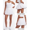 image:imageStelle Womens High Waist Athletic Skorts Flowy Mini Cake Skirt Casual Skorts with Shorts PocketWhite