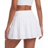 image:imageStelle Womens High Waist Athletic Skorts Flowy Mini Cake Skirt Casual Skorts with Shorts PocketWhite