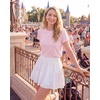 image:imageStelle Womens High Waist Athletic Skorts Flowy Mini Cake Skirt Casual Skorts with Shorts PocketWhite