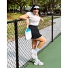 image:imageStelle Womens High Waist Athletic Skorts with Shorts Pockets Ruffle Flowy Mini Cake Skirt Layered Pleated Cute Casual SummerBlack