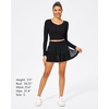image:imageStelle Womens High Waist Athletic Skorts with Shorts Pockets Ruffle Flowy Mini Cake Skirt Layered Pleated Cute Casual SummerBlack