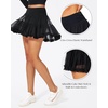 image:imageStelle Womens High Waist Athletic Skorts with Shorts Pockets Ruffle Flowy Mini Cake Skirt Layered Pleated Cute Casual SummerBlack