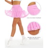 image:imageStelle Womens High Waist Athletic Skorts with Shorts Pockets Ruffle Flowy Mini Cake Skirt Layered Pleated Cute Casual SummerCotton Candy