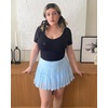 image:imageStelle Womens High Waist Athletic Skorts with Shorts Pockets Ruffle Flowy Mini Cake Skirt Layered Pleated Cute Casual SummerLight Blue