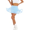 image:imageStelle Womens High Waist Athletic Skorts with Shorts Pockets Ruffle Flowy Mini Cake Skirt Layered Pleated Cute Casual SummerLight Blue