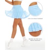 image:imageStelle Womens High Waist Athletic Skorts with Shorts Pockets Ruffle Flowy Mini Cake Skirt Layered Pleated Cute Casual SummerLight Blue