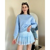 image:imageStelle Womens High Waist Athletic Skorts with Shorts Pockets Ruffle Flowy Mini Cake Skirt Layered Pleated Cute Casual SummerLight Blue
