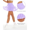 image:imageStelle Womens High Waist Athletic Skorts with Shorts Pockets Ruffle Flowy Mini Cake Skirt Layered Pleated Cute Casual SummerLilac