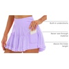 image:imageStelle Womens High Waist Athletic Skorts with Shorts Pockets Ruffle Flowy Mini Cake Skirt Layered Pleated Cute Casual SummerLilac