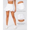 image:imageStelle Womens High Waist Athletic Skorts with Shorts Pockets Ruffle Flowy Mini Cake Skirt Layered Pleated Cute Casual SummerWhite