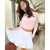 image:imageStelle Womens High Waist Athletic Skorts with Shorts Pockets Ruffle Flowy Mini Cake Skirt Layered Pleated Cute Casual SummerWhite