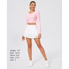 image:imageStelle Womens High Waist Athletic Skorts with Shorts Pockets Ruffle Flowy Mini Cake Skirt Layered Pleated Cute Casual SummerWhite