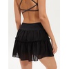 image:imageStelle Womens High Waist Skorts with Shorts Pockets Flowy Ruffle Skirts Mini Tiered Layered Short Skirt Casual SummerBlack